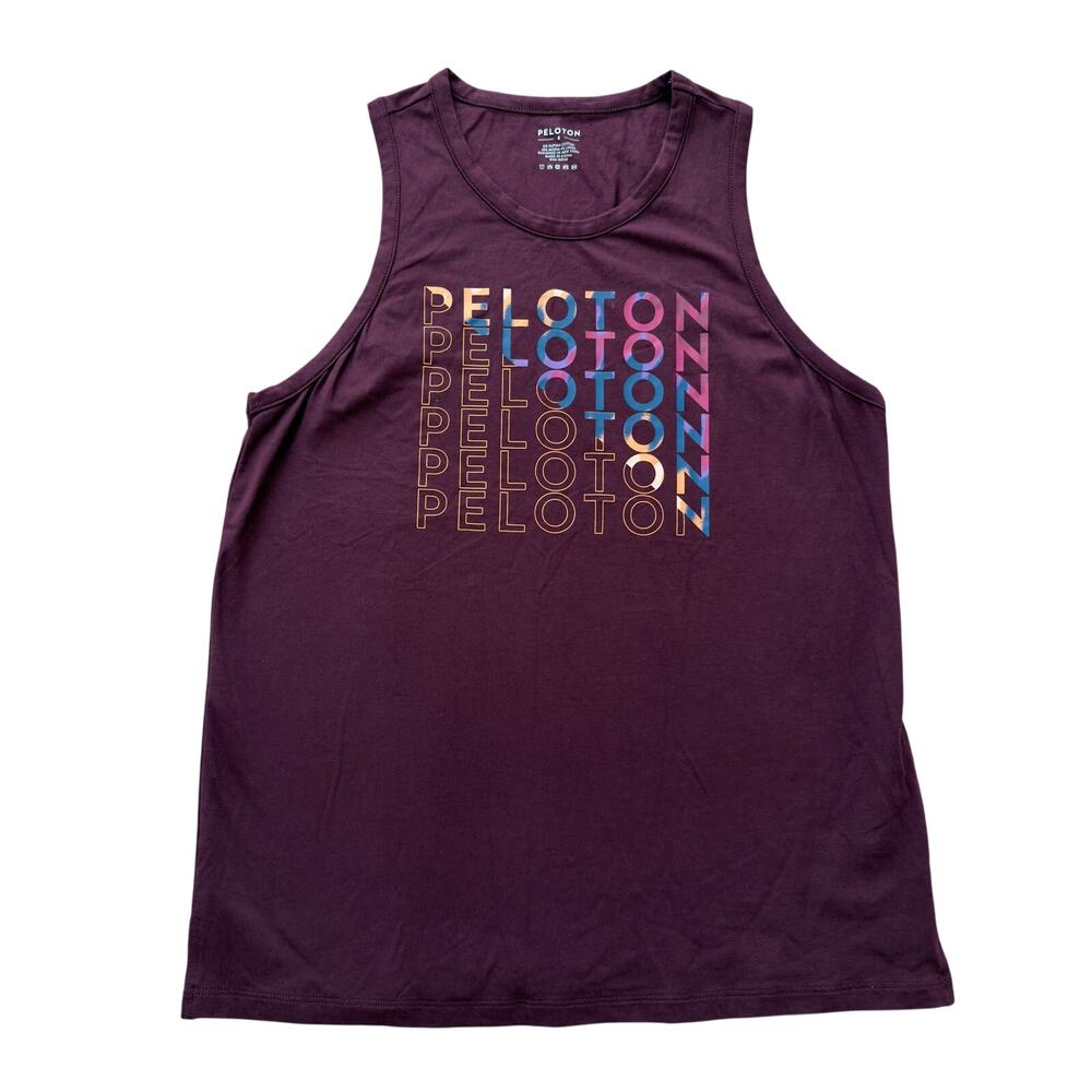 Peloton Women’s Graphic Workout Tank Top Burgundy Size S Athletic Gym